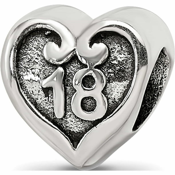 Jewelry Beads Alphabet & Numbers Sterling silver Reflections Sweet 21 Bead 